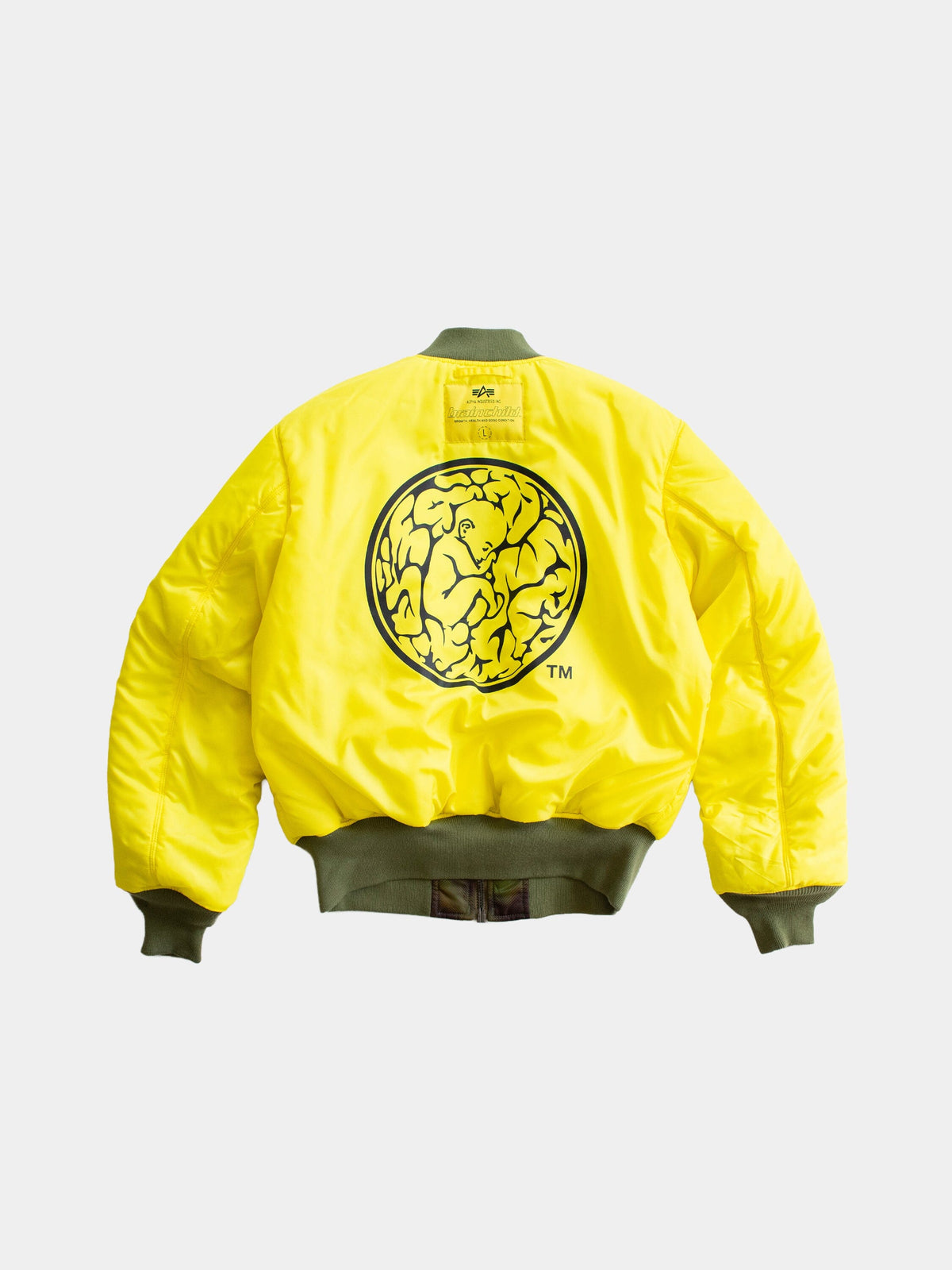 Brain Child x Alpha MA-1 Bomber Jacket - Reversed back, yellow liner