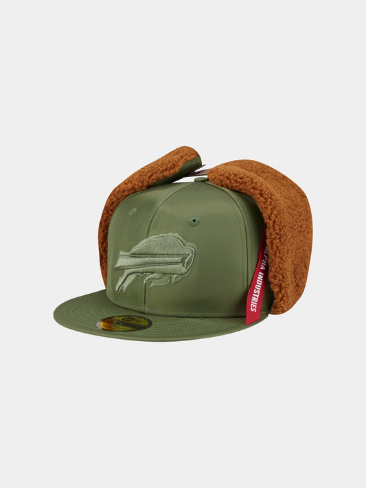 BUFFALO BILLS X ALPHA X NEW ERA 5950 DOG EAR CAP (GREEN) ACCESSORY Alpha Industries GREEN 7 1/8 