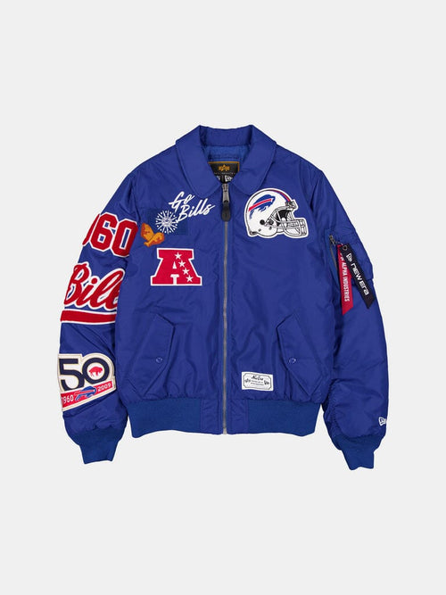 BUFFALO BILLS X ALPHA X NEW ERA MA-1 COLLARED BOMBER JACKET OUTERWEAR Alpha Industries LIGHT ROYAL S 
