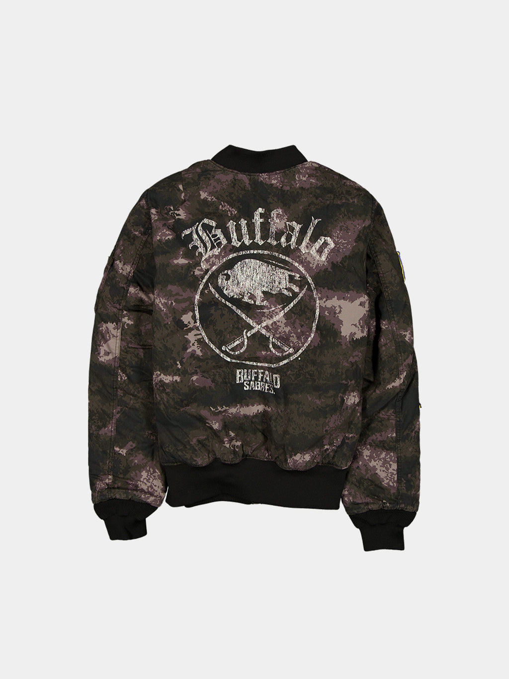 BUFFALO SABRES X ALPHA X NEW ERA MA-1 BOMBER JACKET (BLACK CAMO) OUTERWEAR Alpha Industries 