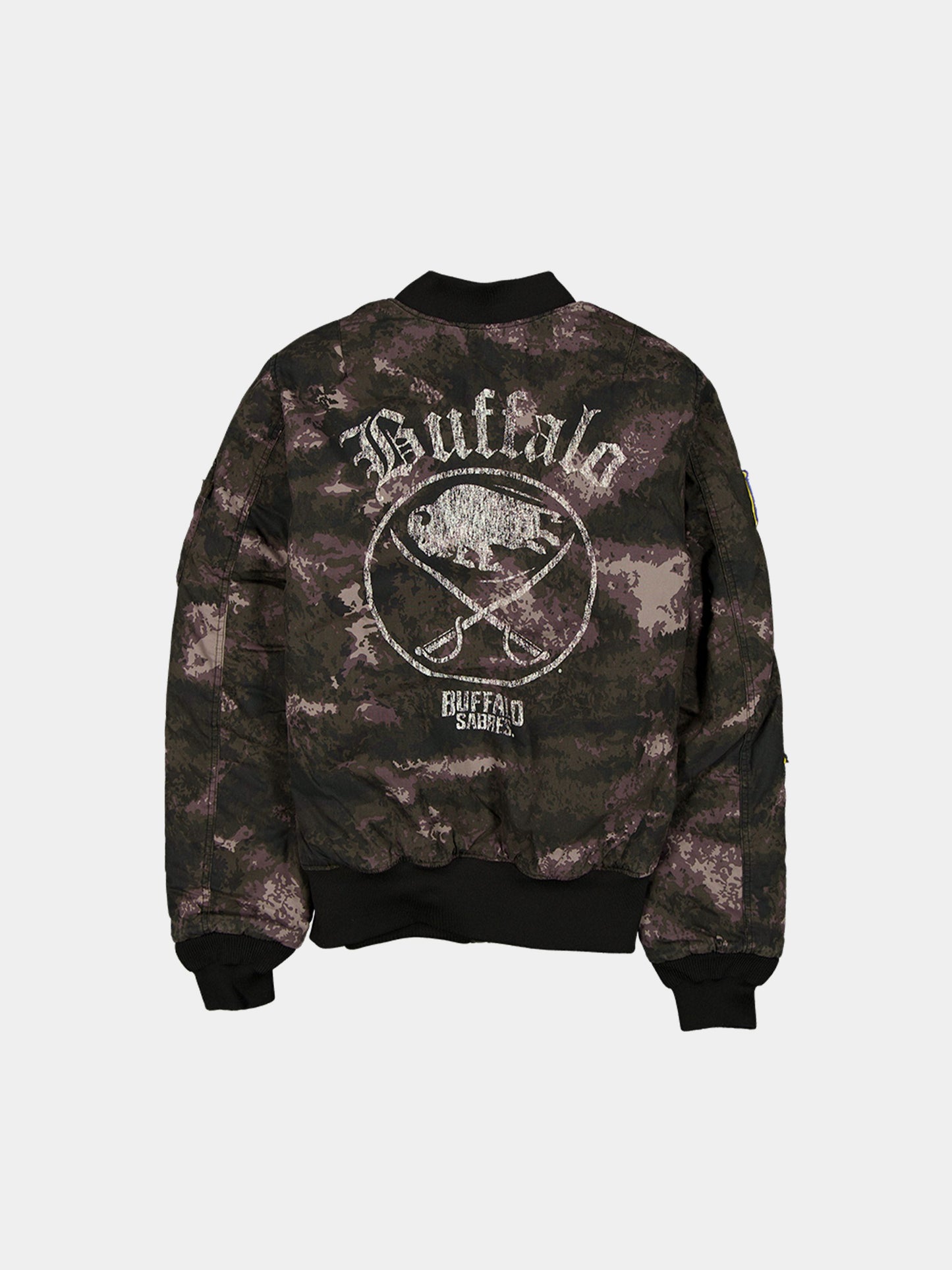 BUFFALO SABRES X ALPHA X NEW ERA MA-1 BOMBER JACKET (BLACK CAMO) OUTERWEAR Alpha Industries 