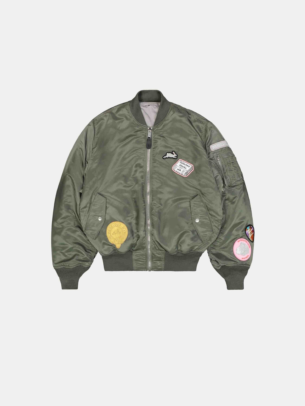 BUNNEY X ALPHA MA-1 BOMBER JACKET COLLAB COLLAB VINTAGE GREEN XS 