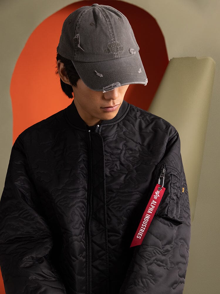 Camo Quilted MA-1 Bomber Jacket Black | Alpha Industries