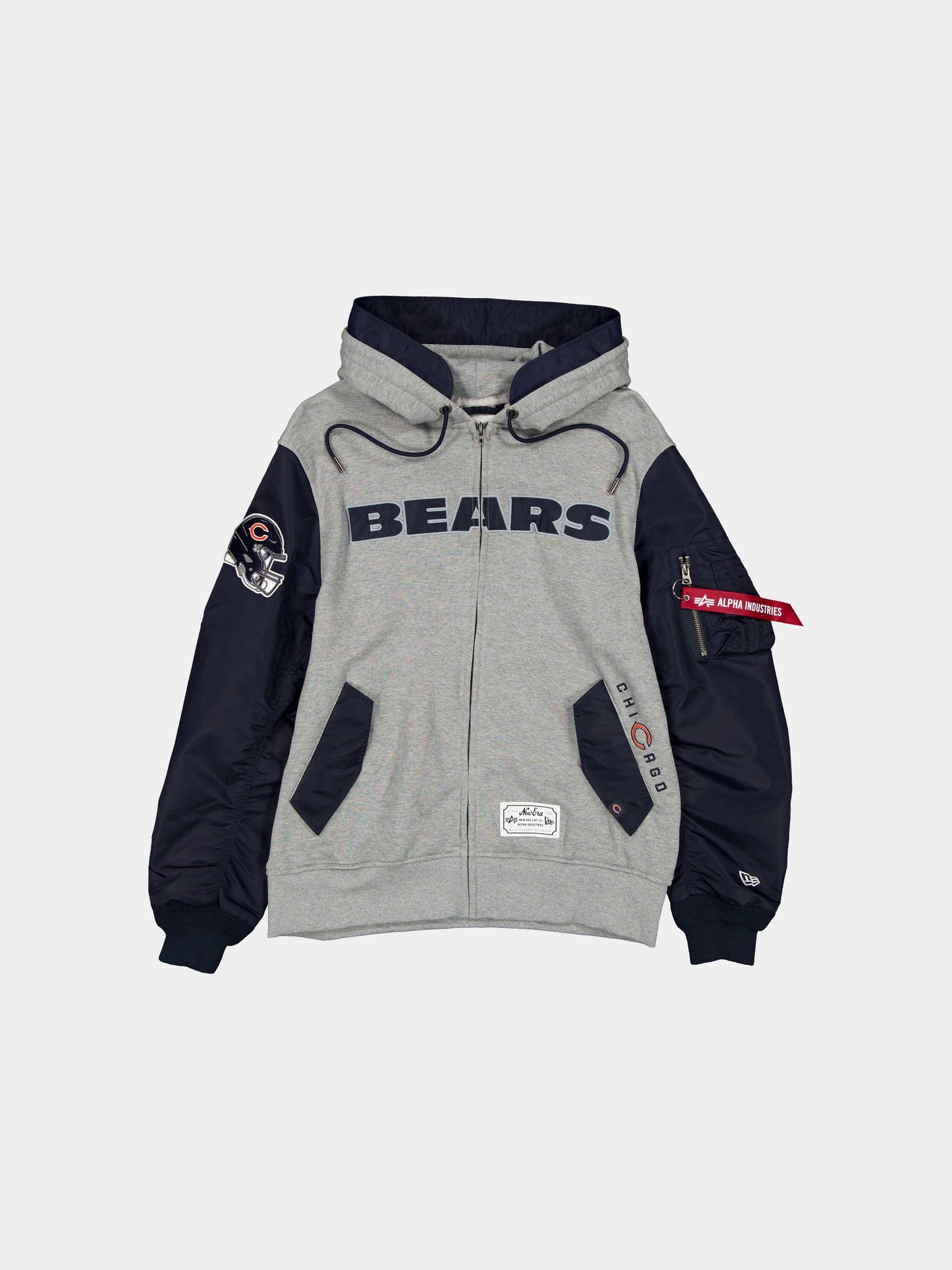 CHICAGO BEARS X ALPHA X NEW ERA MA-1 ZIP UP HOODIE OUTERWEAR Alpha Industries NAVY S 