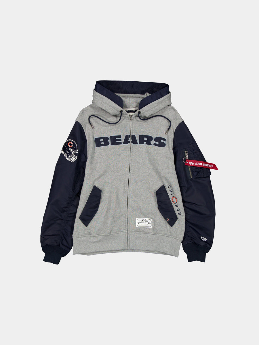 CHICAGO BEARS X ALPHA X NEW ERA MA-1 ZIP UP HOODIE OUTERWEAR Alpha Industries NAVY S 