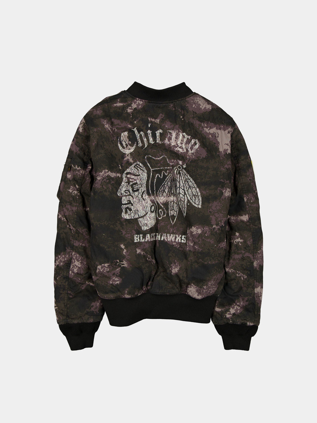 CHICAGO BLACKHAWKS X ALPHA X NEW ERA MA-1 BOMBER JACKET (BLACK CAMO) OUTERWEAR Alpha Industries 