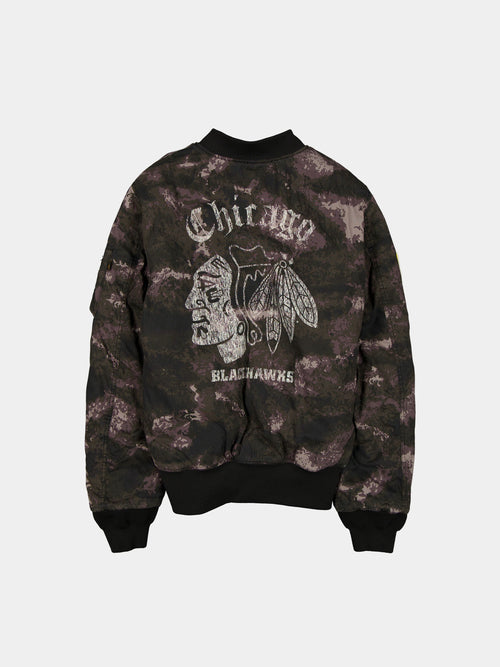 CHICAGO BLACKHAWKS X ALPHA X NEW ERA MA-1 BOMBER JACKET (BLACK CAMO) OUTERWEAR Alpha Industries 