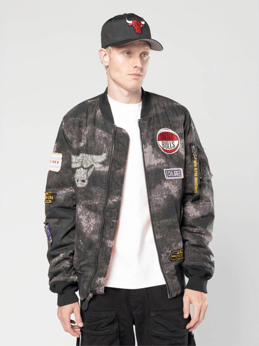 CHICAGO BULLS X ALPHA X NEW ERA MA-1 BOMBER JACKET (BLACK CAMO) OUTERWEAR Alpha Industries 