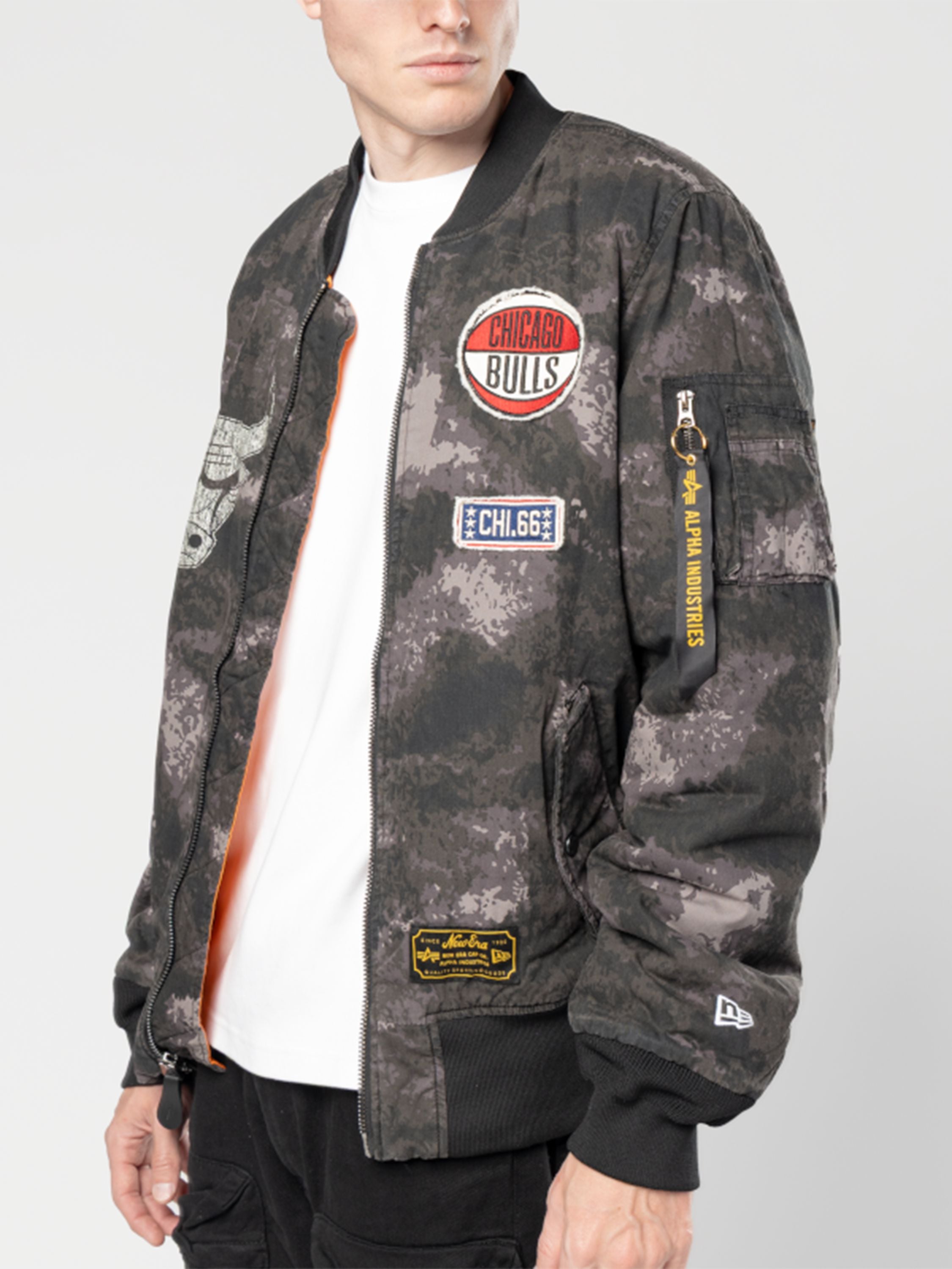 CHICAGO BULLS X ALPHA X NEW ERA MA-1 BOMBER JACKET (BLACK CAMO) OUTERWEAR Alpha Industries 