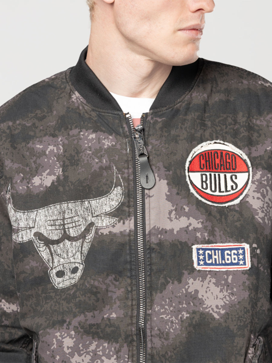 CHICAGO BULLS X ALPHA X NEW ERA MA-1 BOMBER JACKET (BLACK CAMO) OUTERWEAR Alpha Industries 