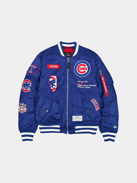 CHICAGO CUBS X ALPHA X NEW ERA MA-1 BOMBER JACKET OUTERWEAR Alpha Industries BLUE/WHITE S 