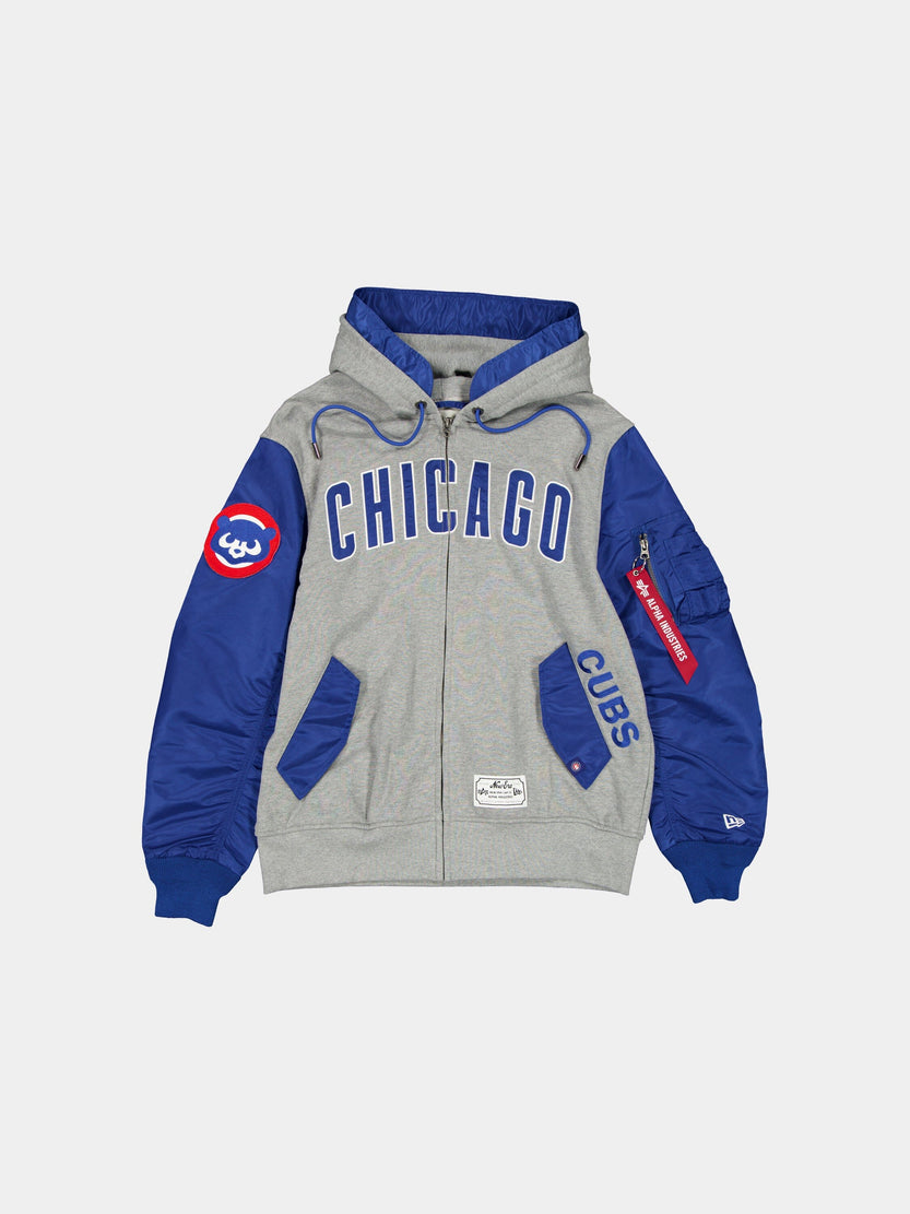 CHICAGO CUBS X ALPHA X NEW ERA MA-1 ZIP UP HOODIE OUTERWEAR Alpha Industries BLUE S 
