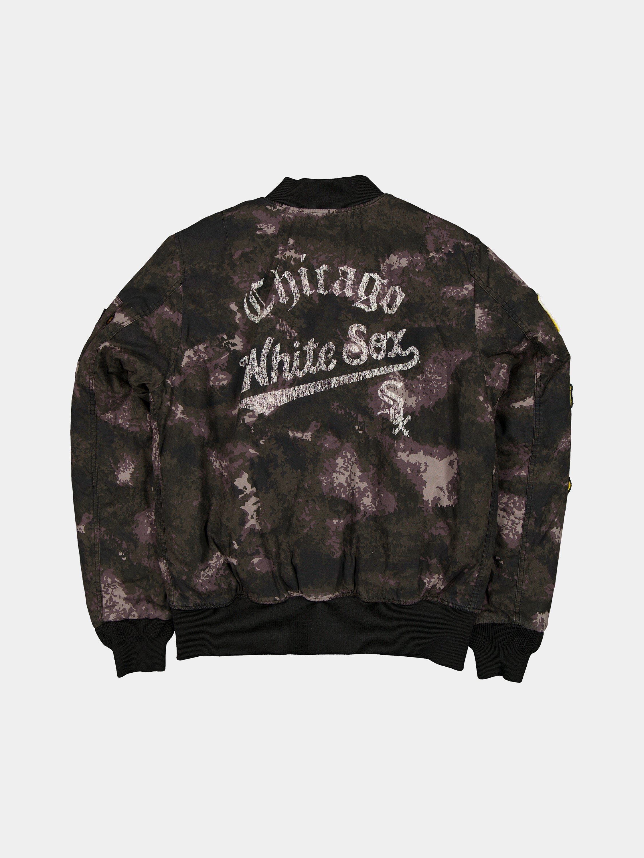 Chicago White Sox X Alpha X New Era MA-1 Bomber Jacket (Black Camo
