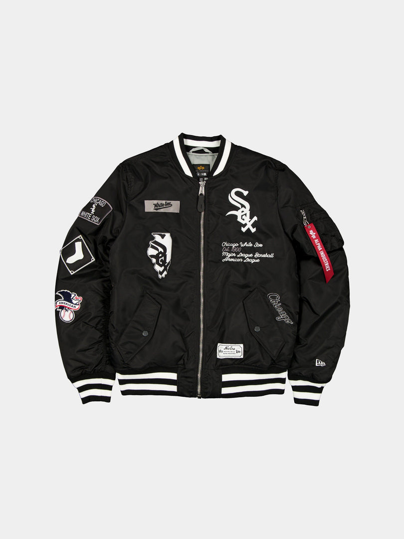 CHICAGO WHITE SOX X ALPHA X NEW ERA MA-1 BOMBER JACKET OUTERWEAR Alpha Industries BLACK/WHITE S 