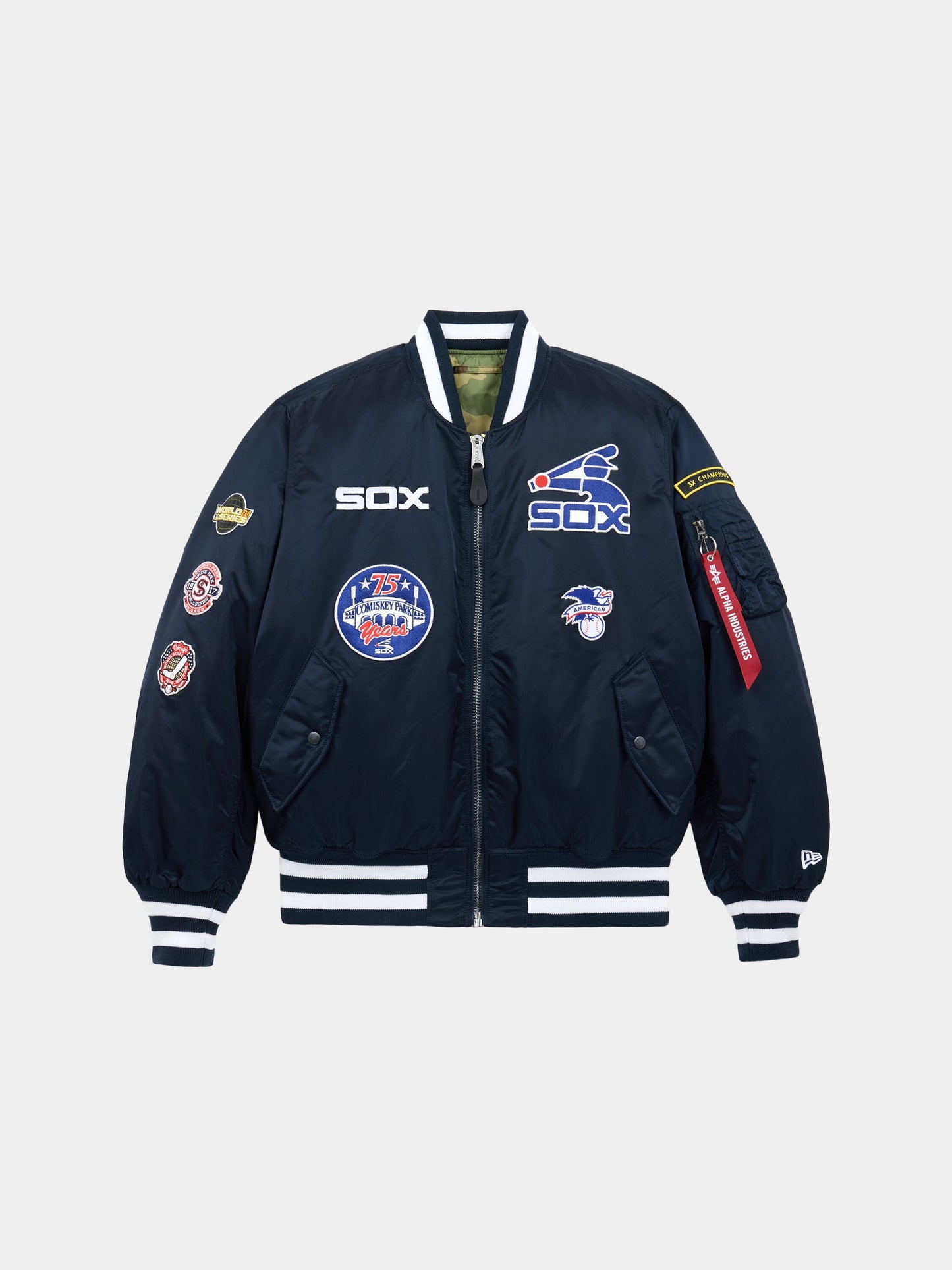 CHICAGO WHITE SOX X ALPHA X NEW ERA MA-1 BOMBER JACKET OUTERWEAR Alpha Industries REPLICA BLUE XS 