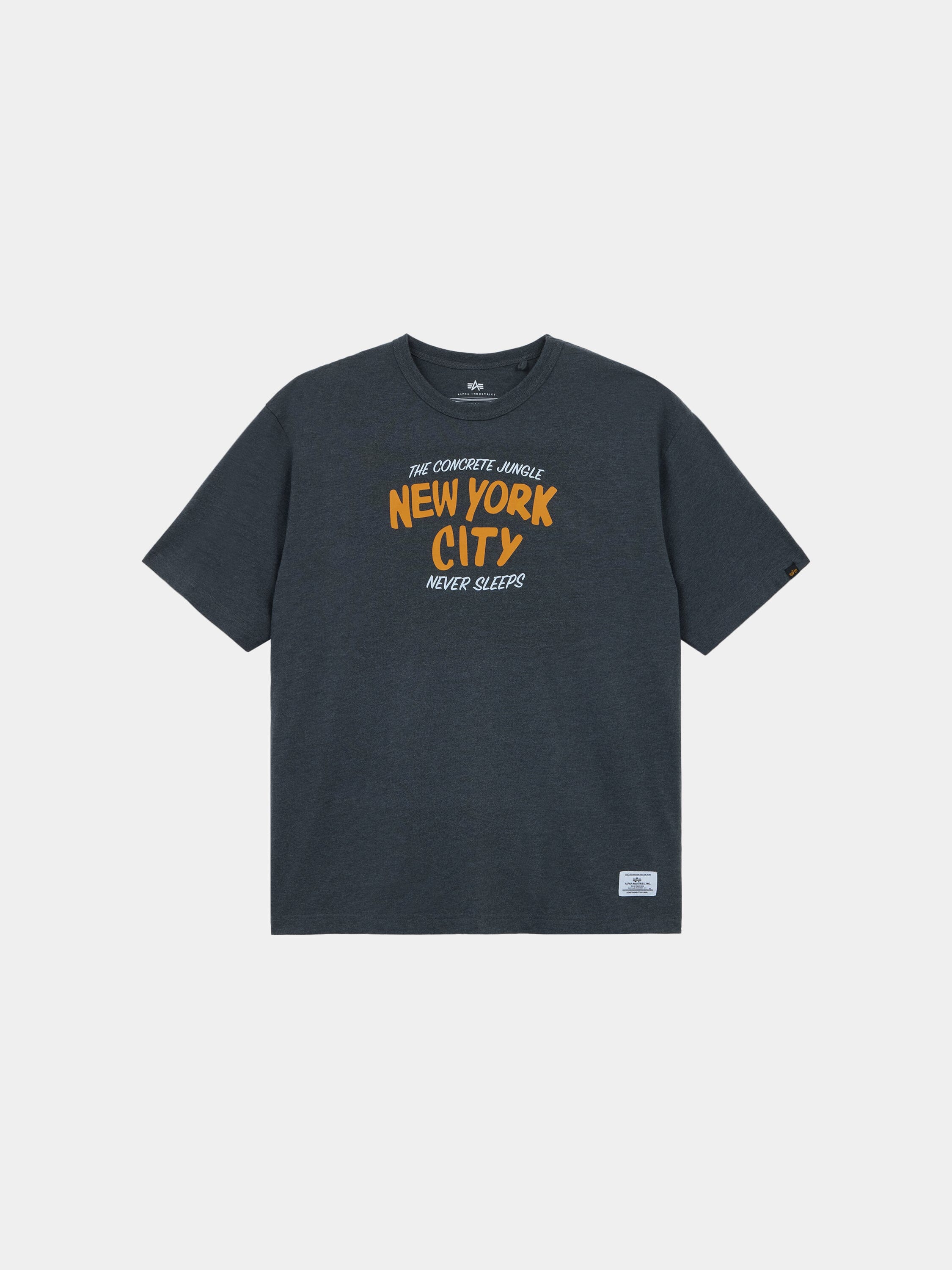 CONCRETE JUNGLE TEE TOP Alpha Industries DARK CHARCOAL HEATHER XS 