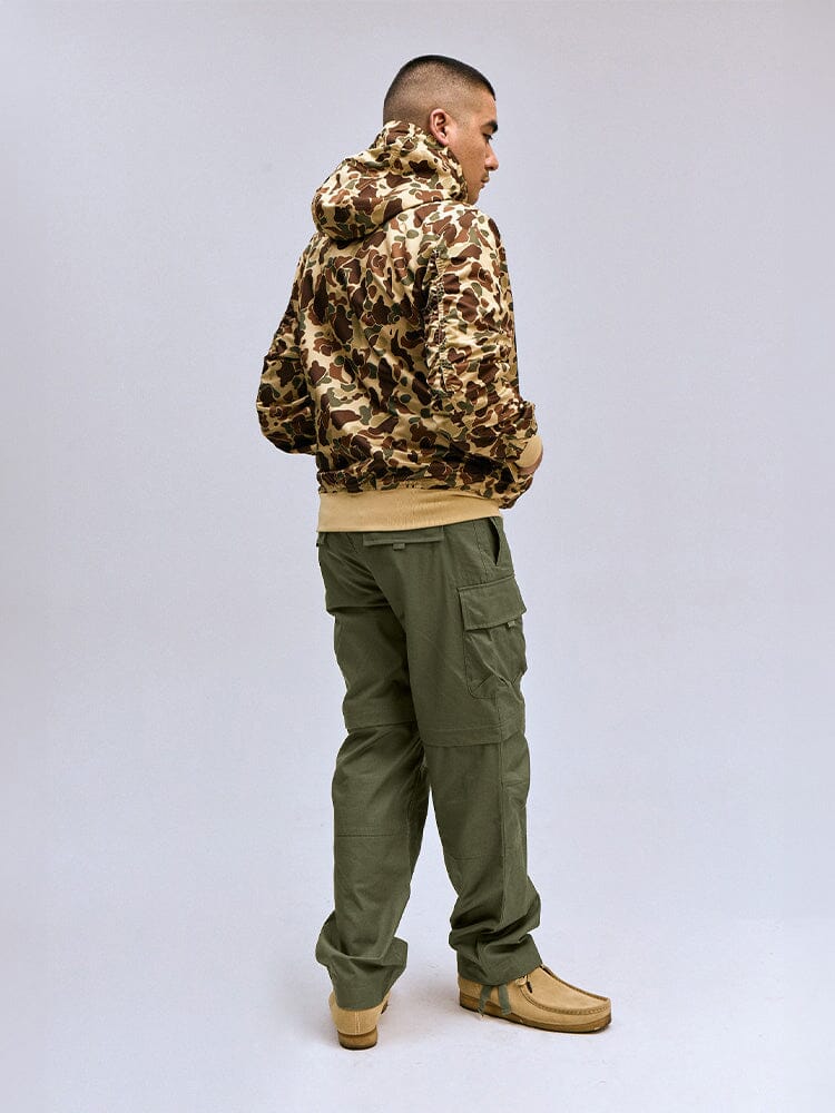 Alpha Industries Convertible Cargo Pant OG-107 Green, Camouflage Hoodie.
