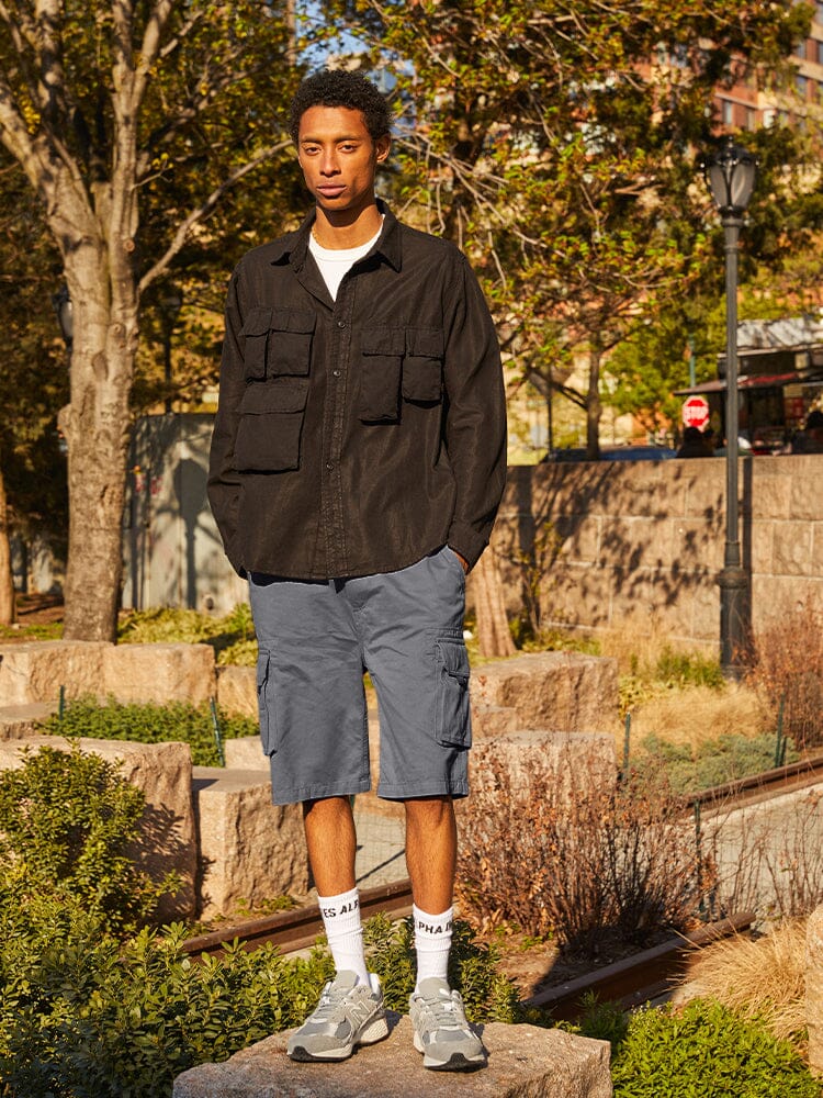 Alpha Industries Crew Short, Gray Cargo Shorts.