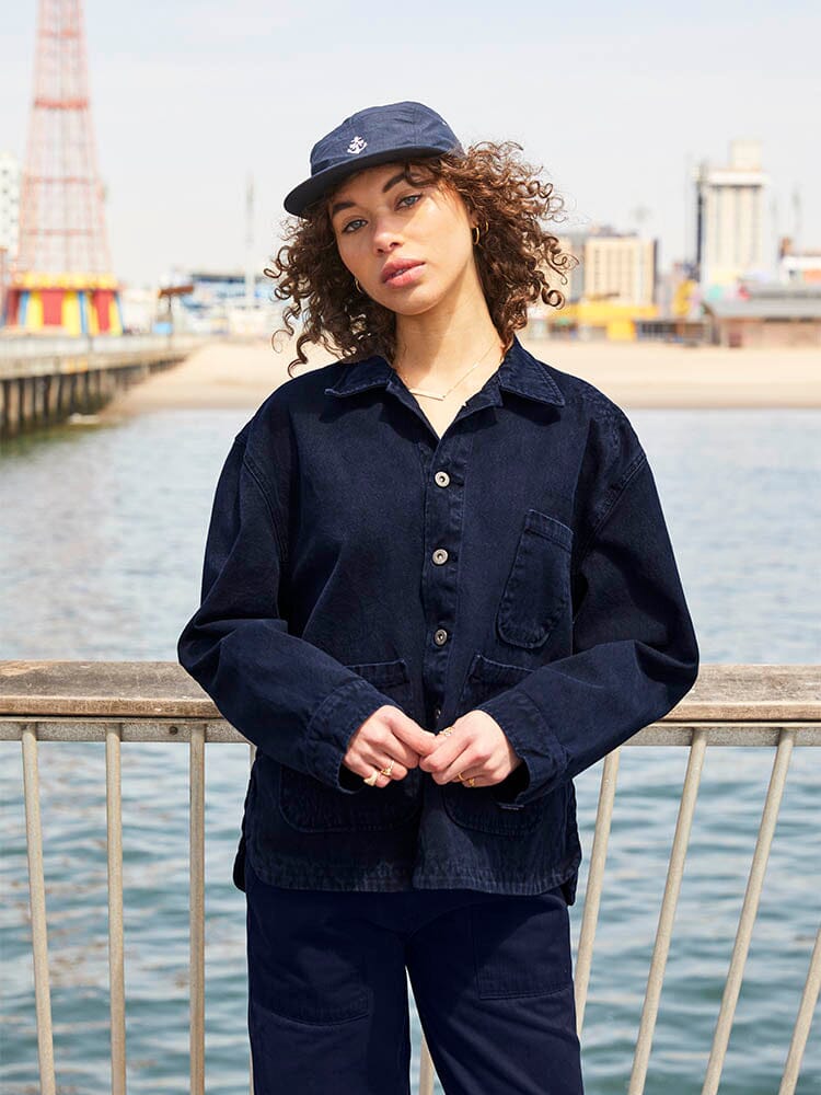 Alpha Industries Womens Canvas Chore Coat, Classic Button-Down, canvas material, button-down closure.
