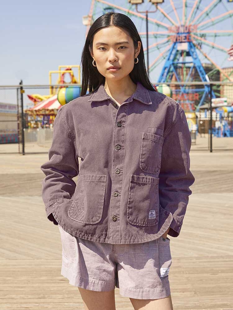 Alpha Industries Womens Canvas Chore Coat, MA-1, Mauve, Button-Down.
