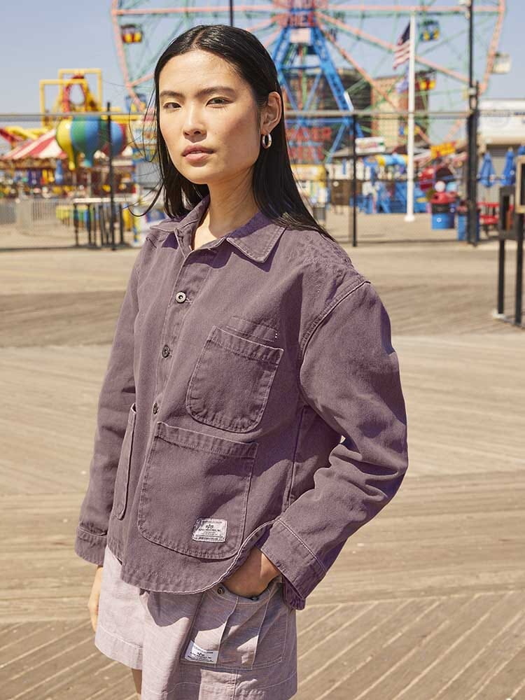 Alpha Industries Womens Canvas Chore Coat, Canvas Material, Button-Down Closure.