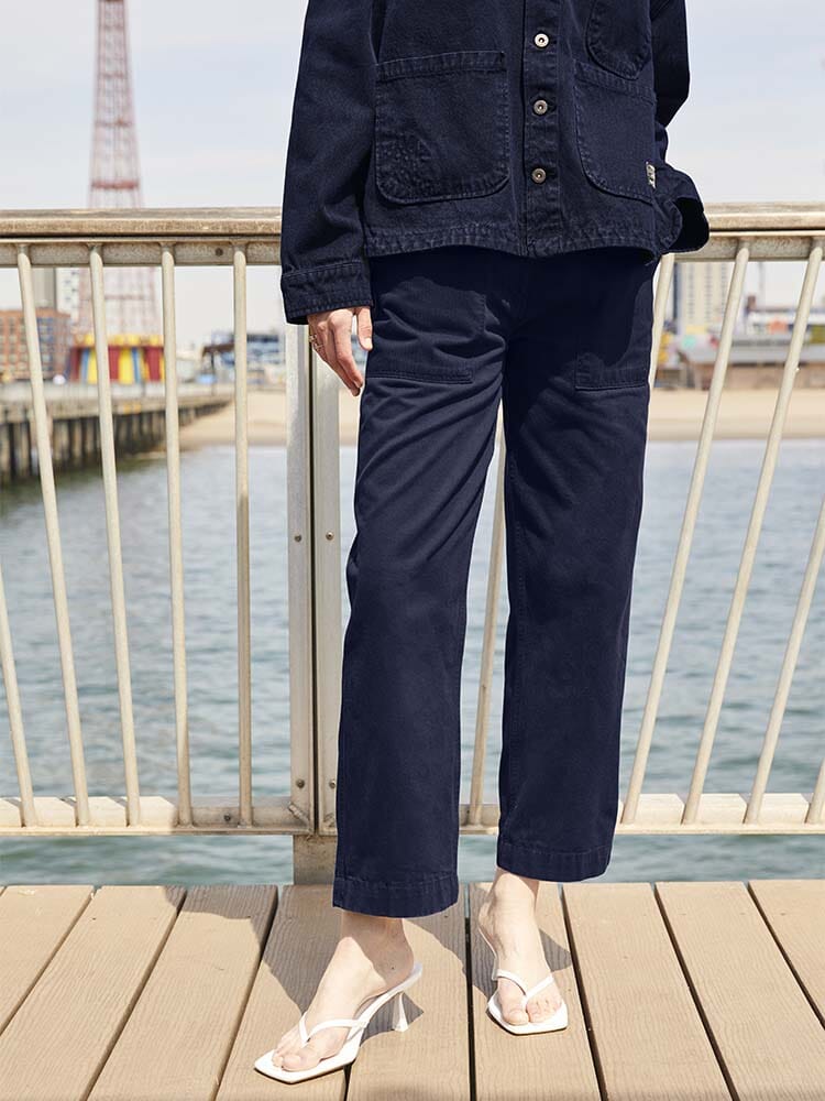 Alpha Industries Womens Canvas Chore Coat, dark blue, button-down.