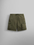 Alpha Industries CWU 36/P Pull On Short in OG-107 Green, cargo pockets, elastic waistband, drawstring.