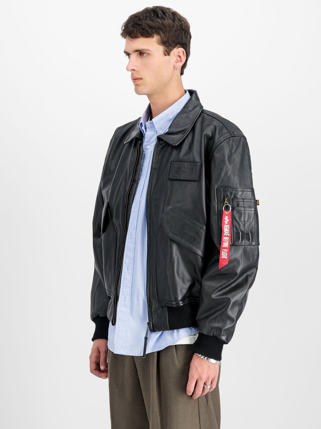 CWU 45/P LEATHER BOMBER JACKET (HERITAGE) FLIGHT Alpha Industries 