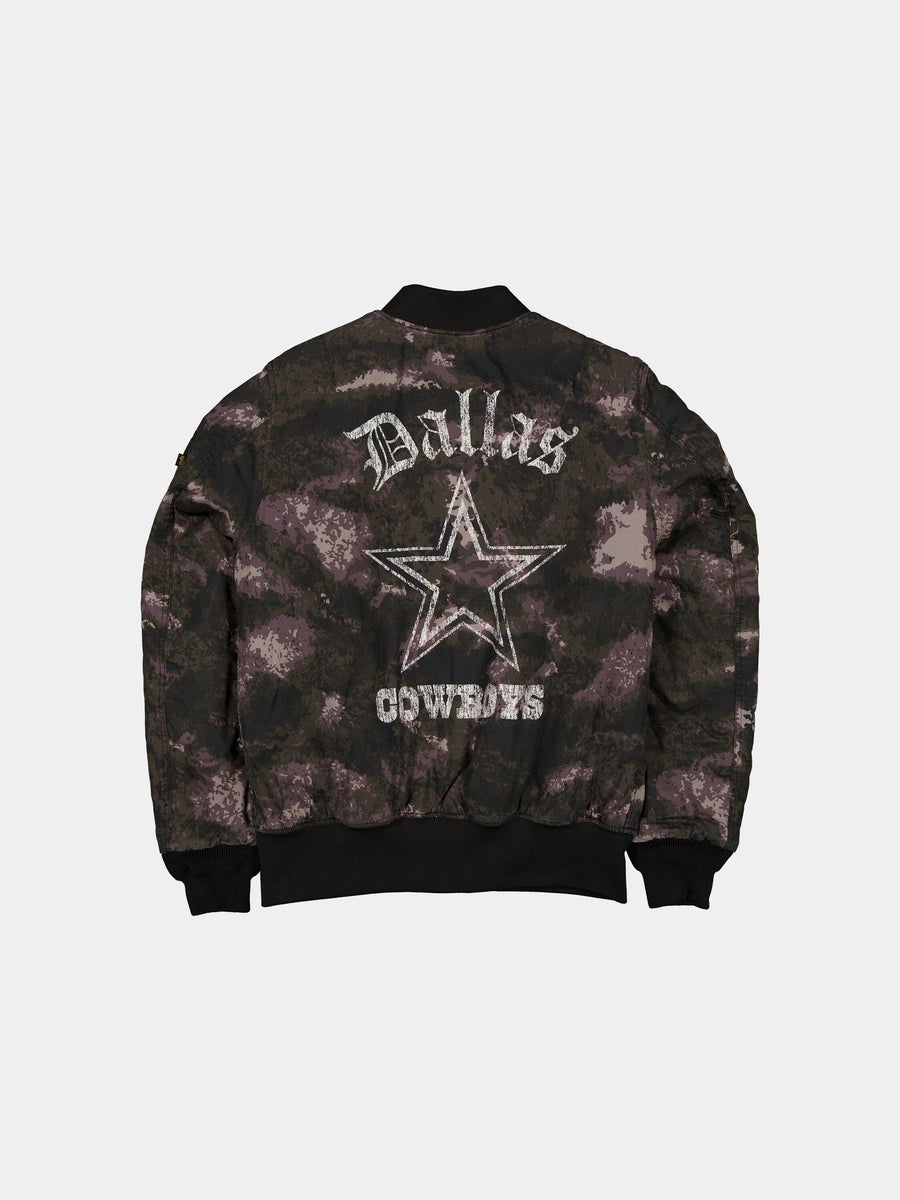 DALLAS COWBOYS X ALPHA X NEW ERA MA-1 BOMBER JACKET (BLACK CAMO) OUTERWEAR Alpha Industries 