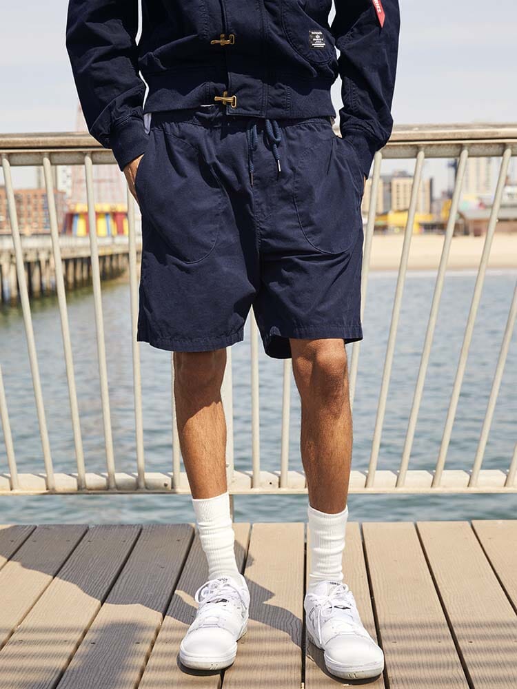 Alpha Industries Deck Shorts, Navy, Breathable Material, Short Length.