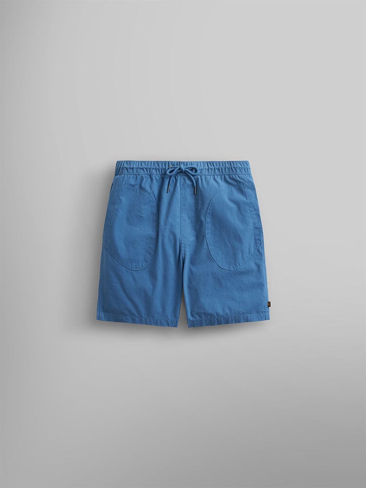 Alpha Industries Deck Shorts in Copen Blue with two large front pockets.