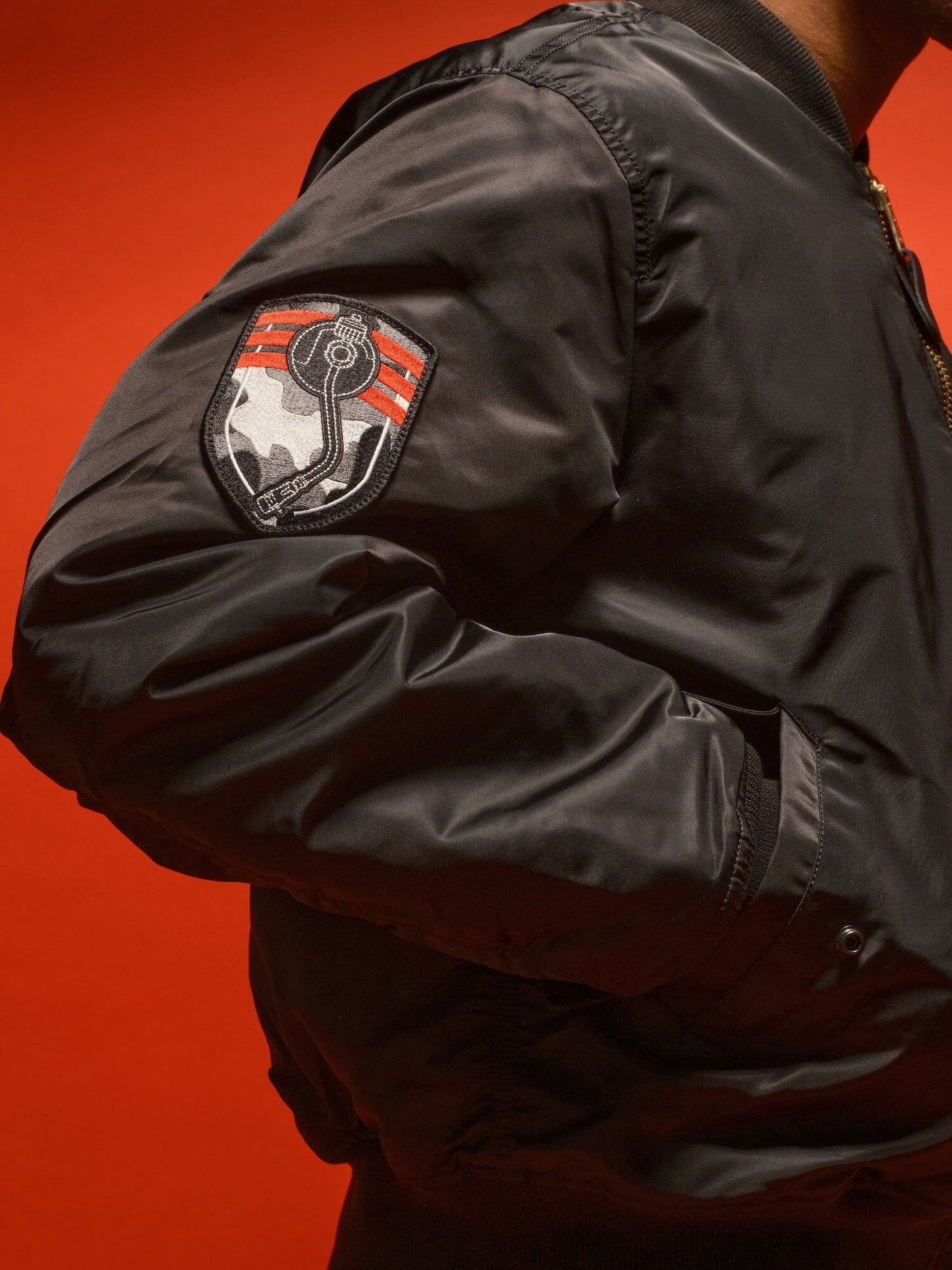 Alpha Industries MA-1 Bomber Jacket, Embroidered Sleeve Patch.