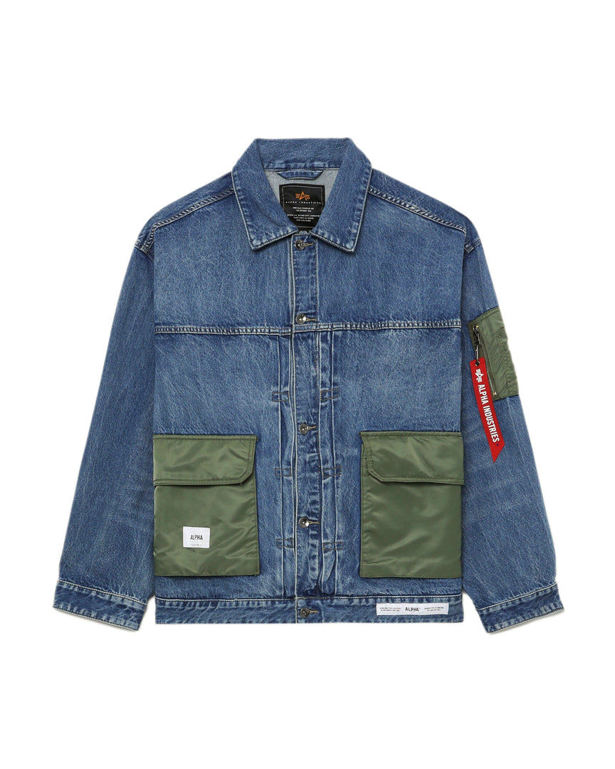 DENIM JACKET OUTERWEAR Alpha Industries REPLICA BLUE XS 