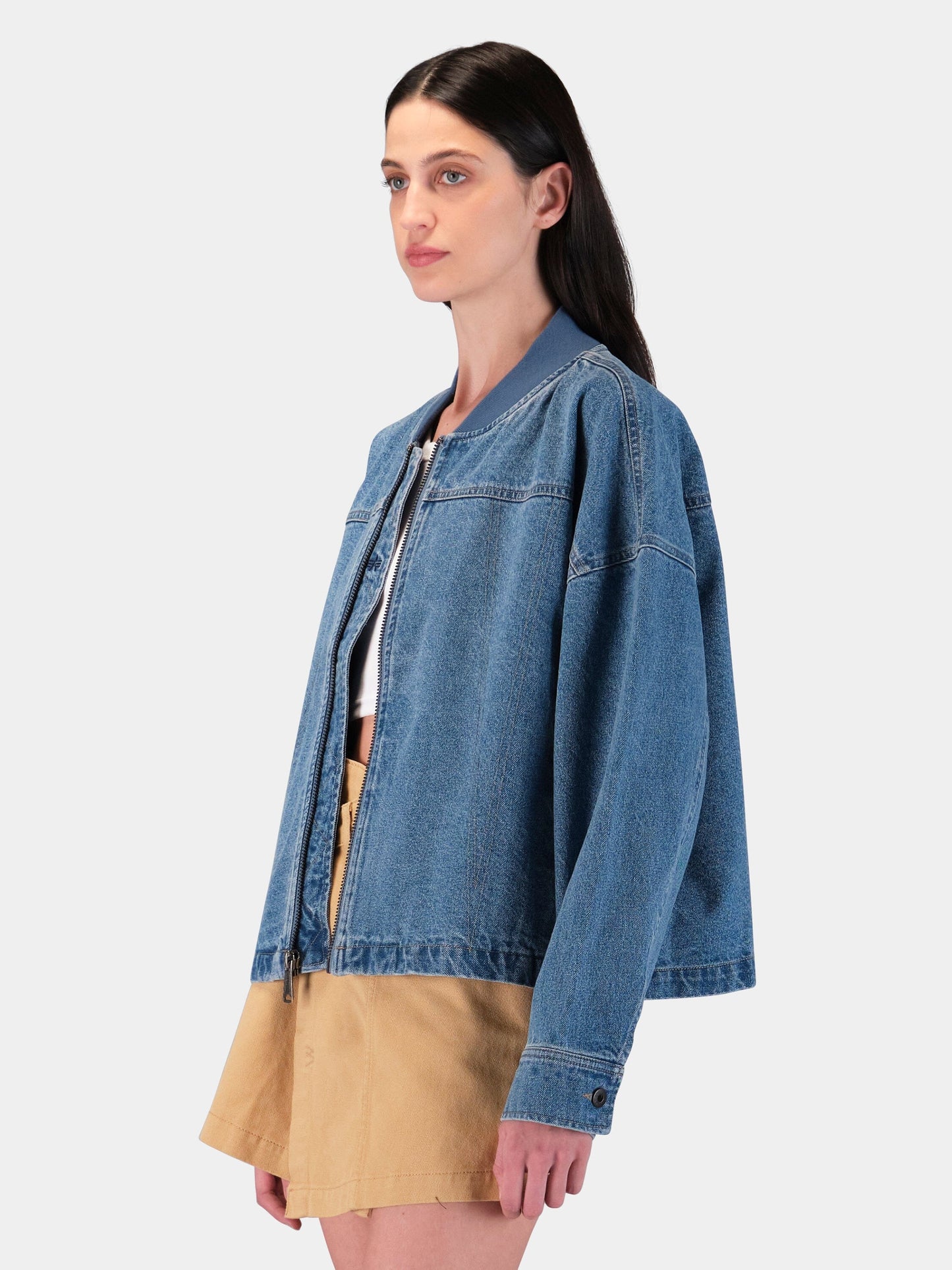 DENIM RELAXED FLIGHT JACKET WOMENS OUTERWEAR Alpha Industries 
