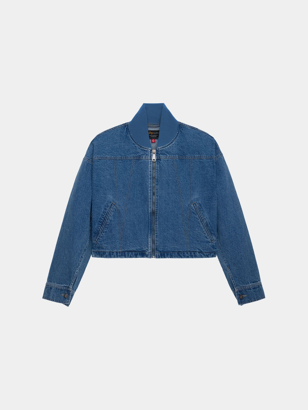 DENIM RELAXED FLIGHT JACKET WOMENS OUTERWEAR Alpha Industries DENIM BLUE XS 