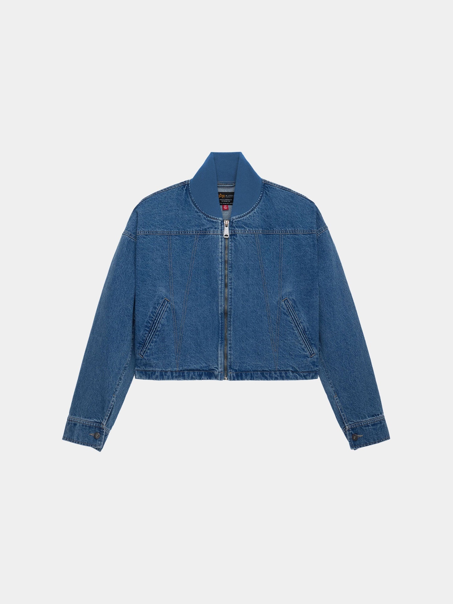 DENIM RELAXED FLIGHT JACKET WOMENS OUTERWEAR Alpha Industries DENIM BLUE XS 