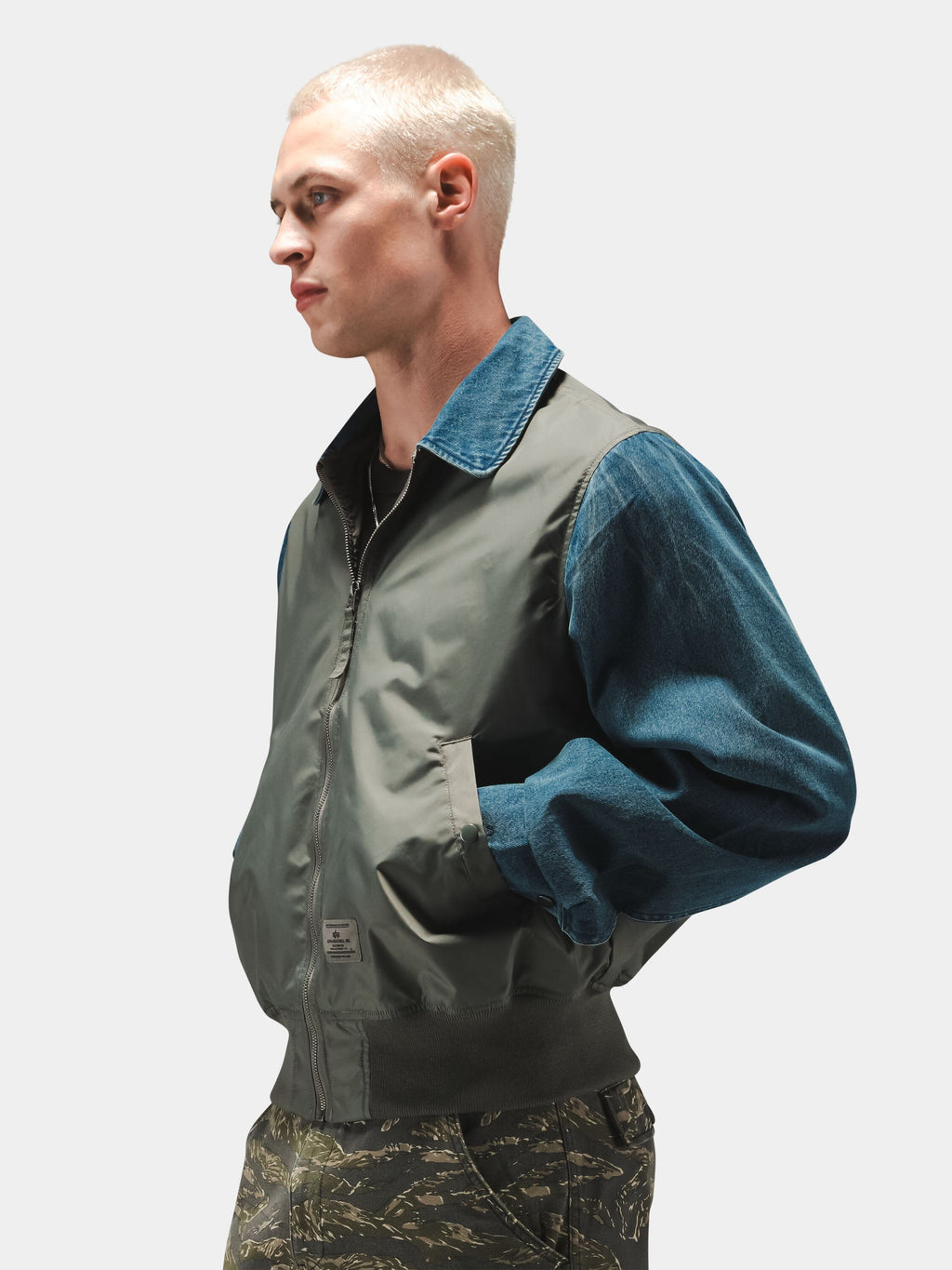 DENIM RELAXED MIXED MEDIA FLIGHT JACKET OUTERWEAR Alpha Industries 