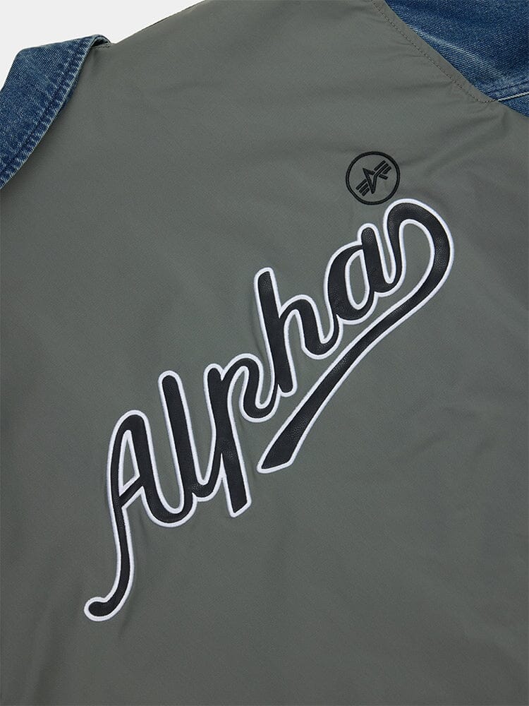 DENIM RELAXED MIXED MEDIA FLIGHT JACKET OUTERWEAR Alpha Industries 