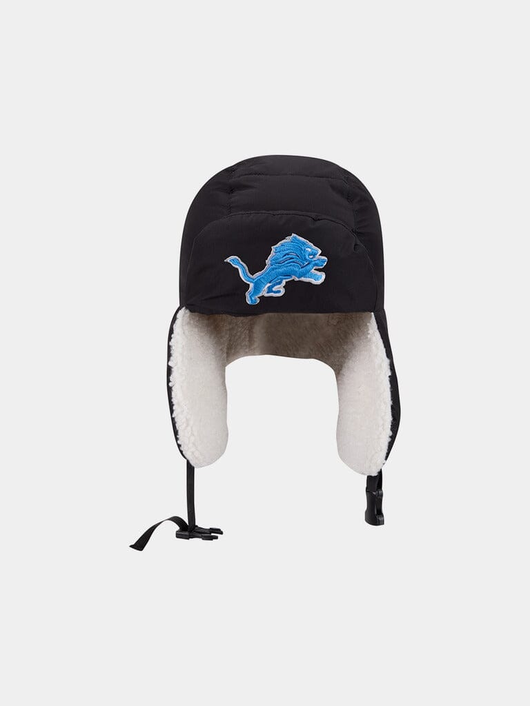 DETROIT LIONS X ALPHA X NEW ERA QUILTED TRAPPER HAT ACCESSORY Alpha Industries BLACK S 