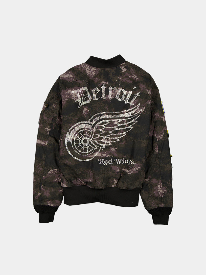 DETROIT RED WINGS X ALPHA X NEW ERA MA-1 BOMBER JACKET (BLACK CAMO) OUTERWEAR Alpha Industries 
