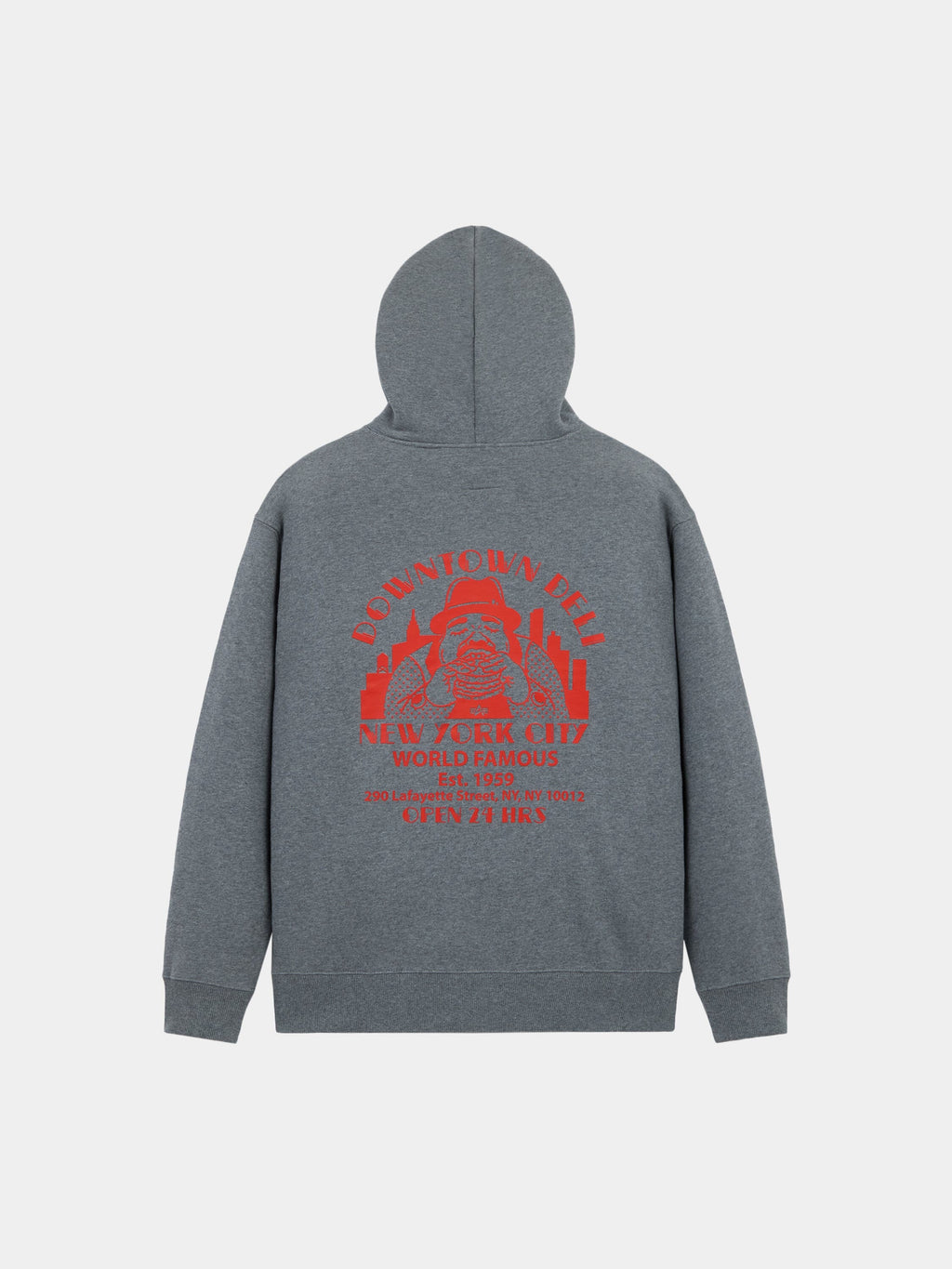 DOWNTOWN DELI HOODIE TOP Alpha Industries MEDIUM CHARCOAL HEATHER XS 