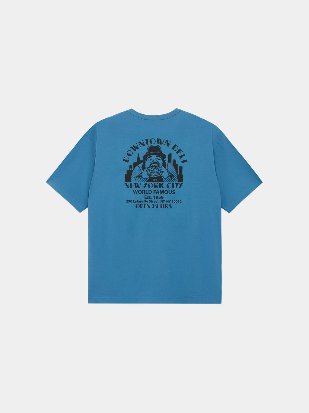 DOWNTOWN DELI TEE TOP Alpha Industries ELEMENTAL BLUE XS 