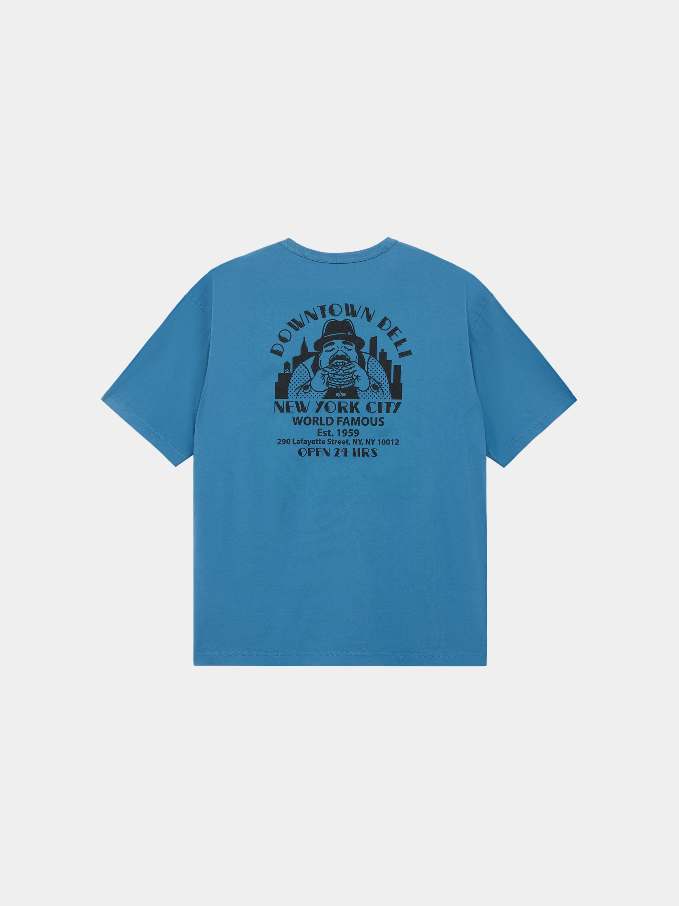 DOWNTOWN DELI TEE TOP Alpha Industries ELEMENTAL BLUE XS 