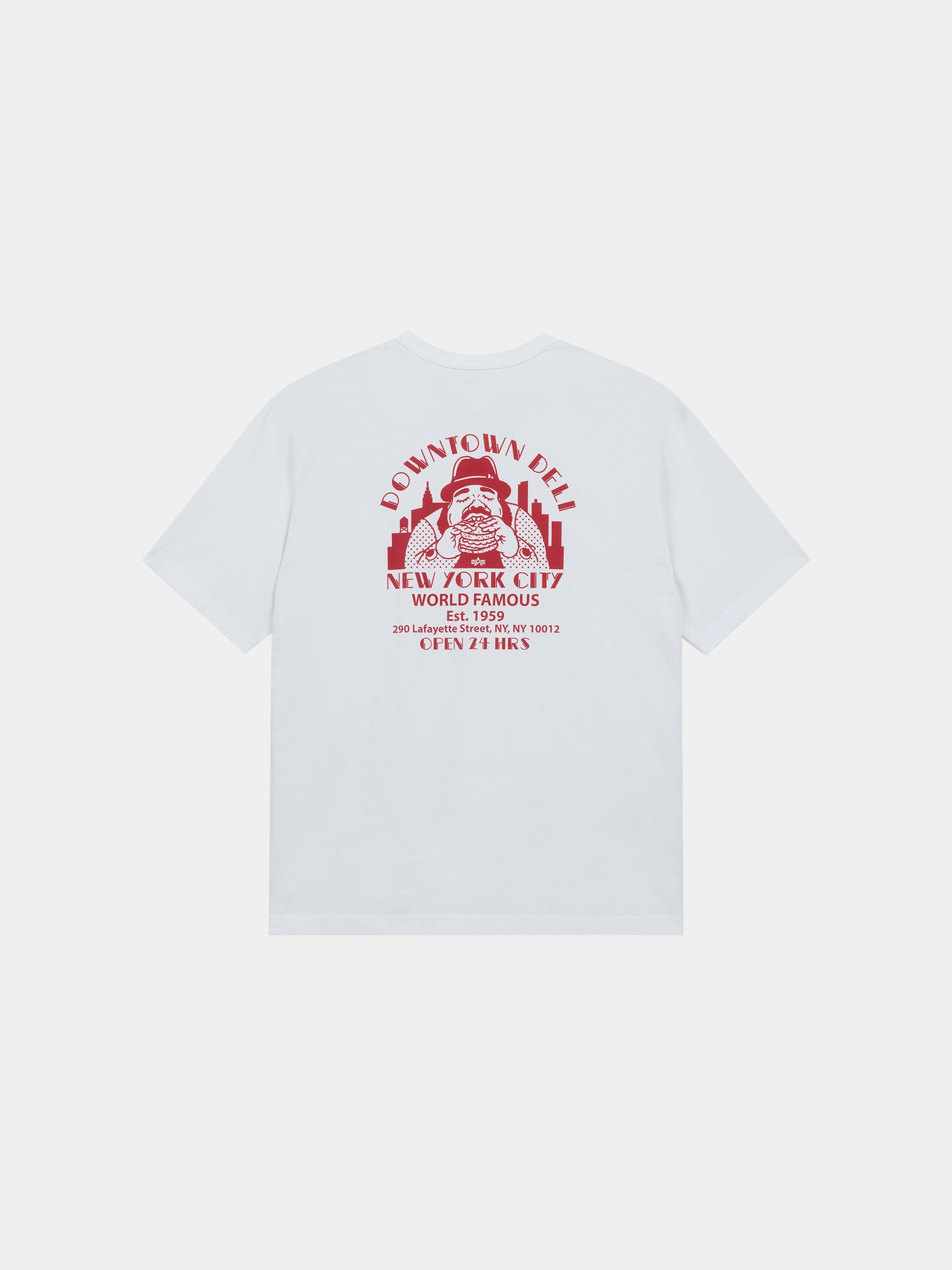 DOWNTOWN DELI TEE TOP Alpha Industries WHITE XS 
