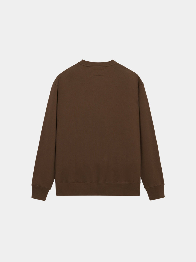 Alpha Industries Essential Crewneck, plain brown sweater.