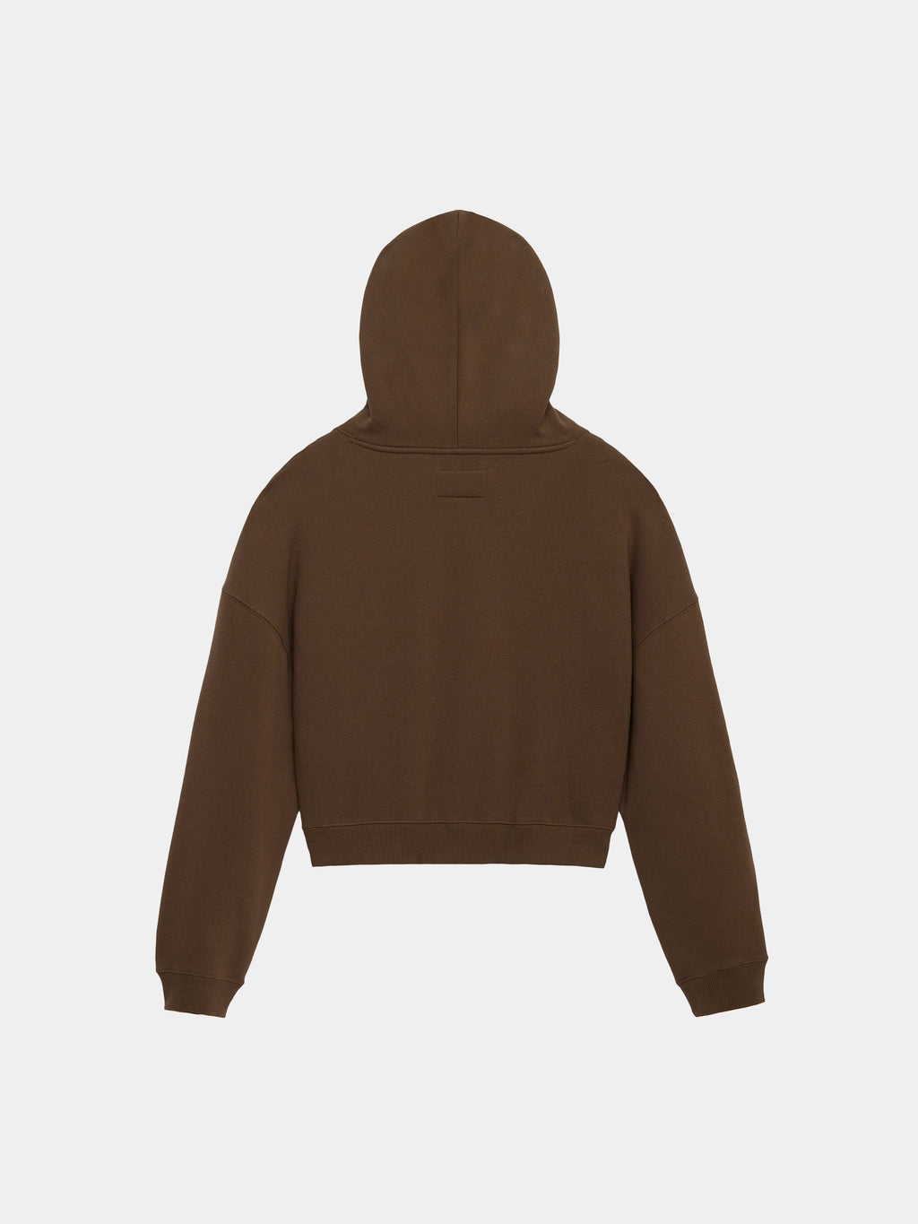 Alpha Industries Essential Cropped Hoodie Womens in brown with cropped design and hood.