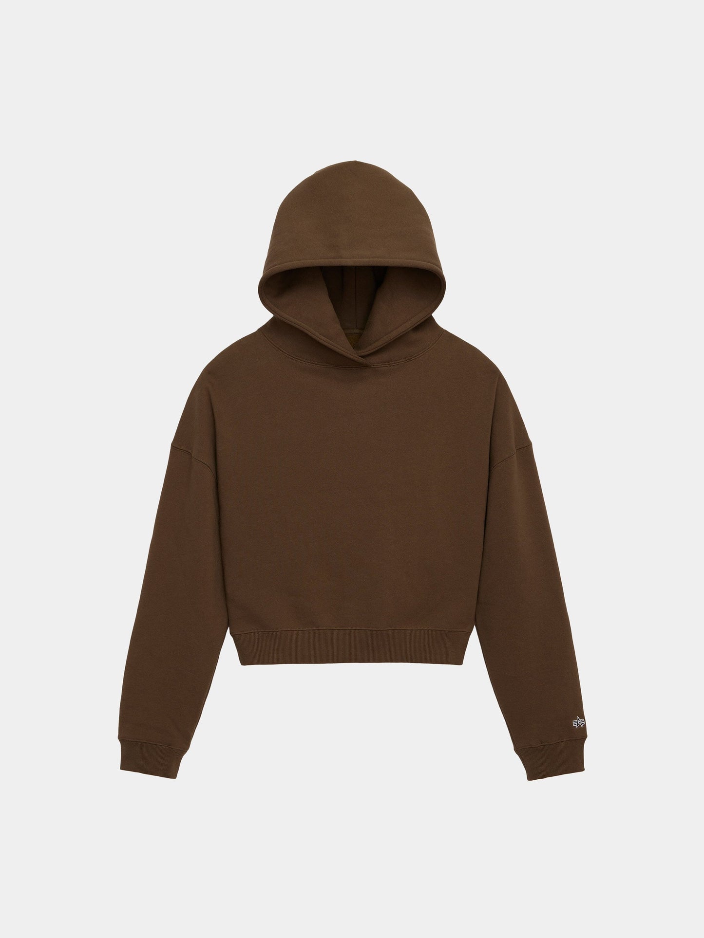 ESSENTIAL CROPPED HOODIE WOMENS TOP Alpha Industries ESPRESSO XS 