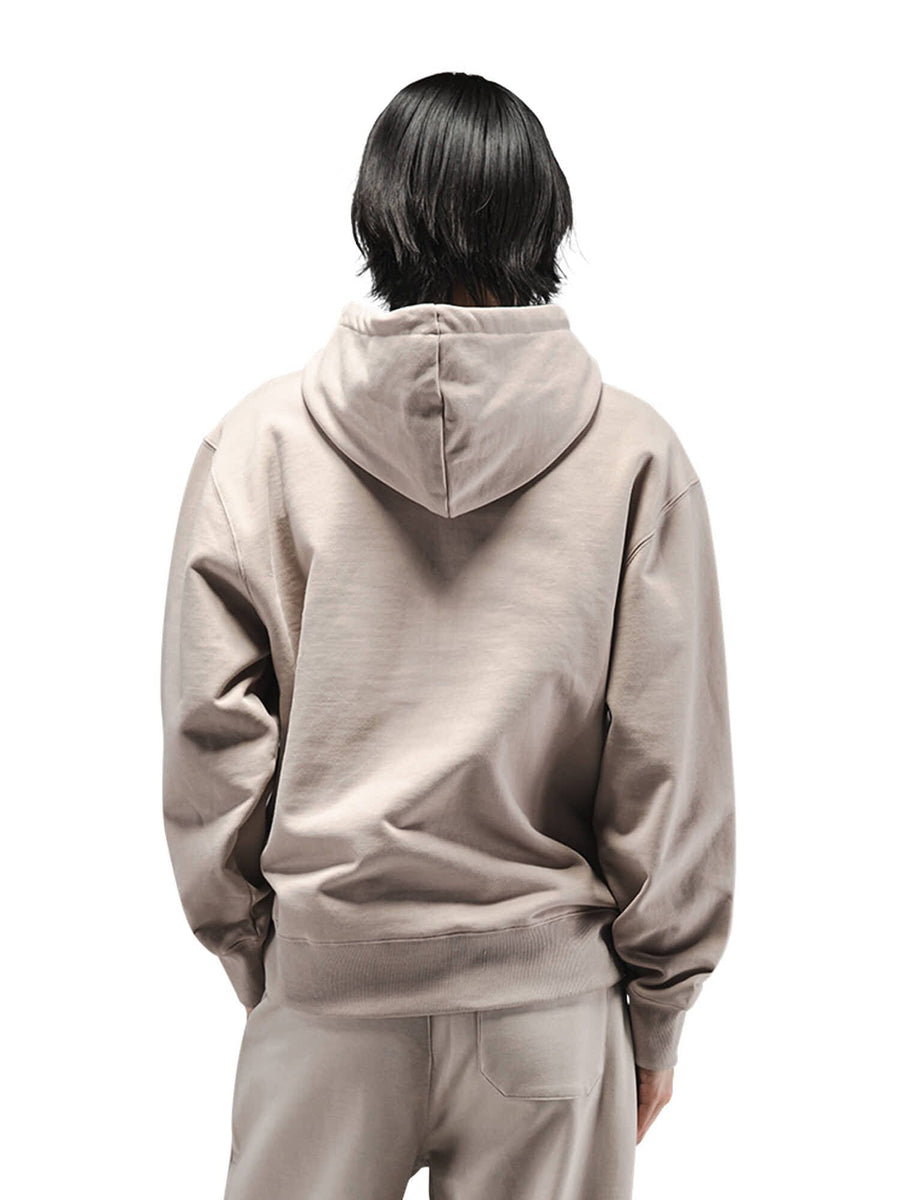 Alpha Industries Essential French Terry Hoodie Gen Ii, Beige, Drawstring Hood, Ribbed Cuffs And Hem.