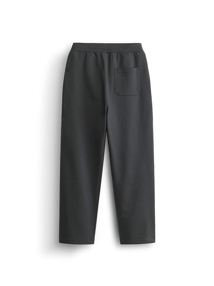 Alpha Industries Essential French Terry Sweatpant, dark gray, straight-leg fit, elastic waistband, single back pocket.