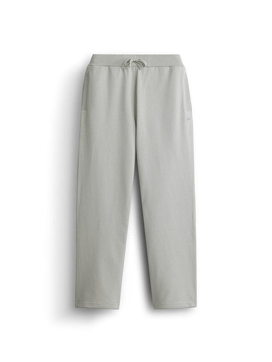 Alpha Industries Essential French Terry Sweatpant in Light Gray with elastic waistband, adjustable drawcord, and side pockets.
